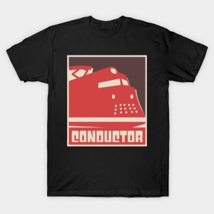 Retro Vintage Rail Crew Railroad Train Conductor T-Shirt